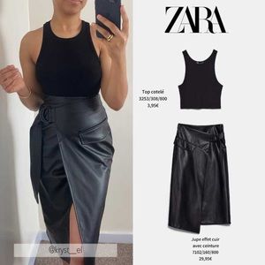 Zara Faux Leather Skirt
